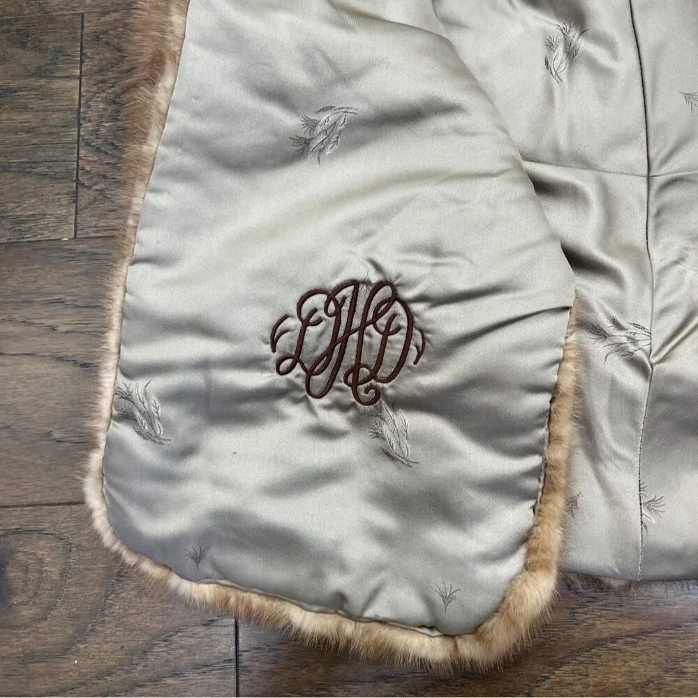 VINTAGE ANN ARBOR FURRIER Mink Fur Caplet Stole Autumn Haze Sz M/L